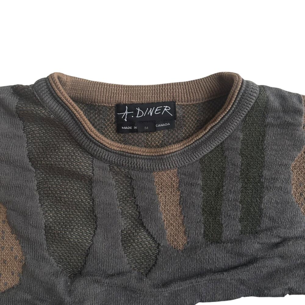 VINTAGE ABSTRACT PATTERN KNITTED PULLOVER SWEATER COOGIE STYLE A.DINER MEN SZ XL - Picture 12 of 14